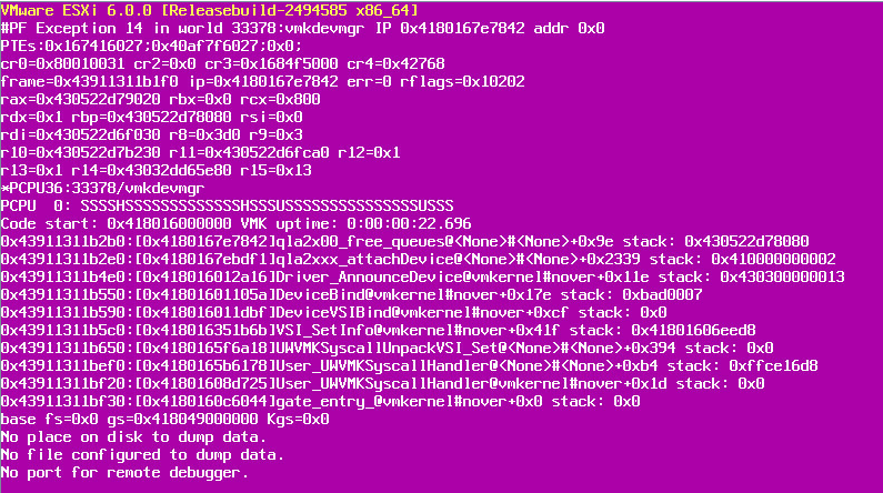 Esxi6.7部份主板安装报错No place on disk to dump data解决方法